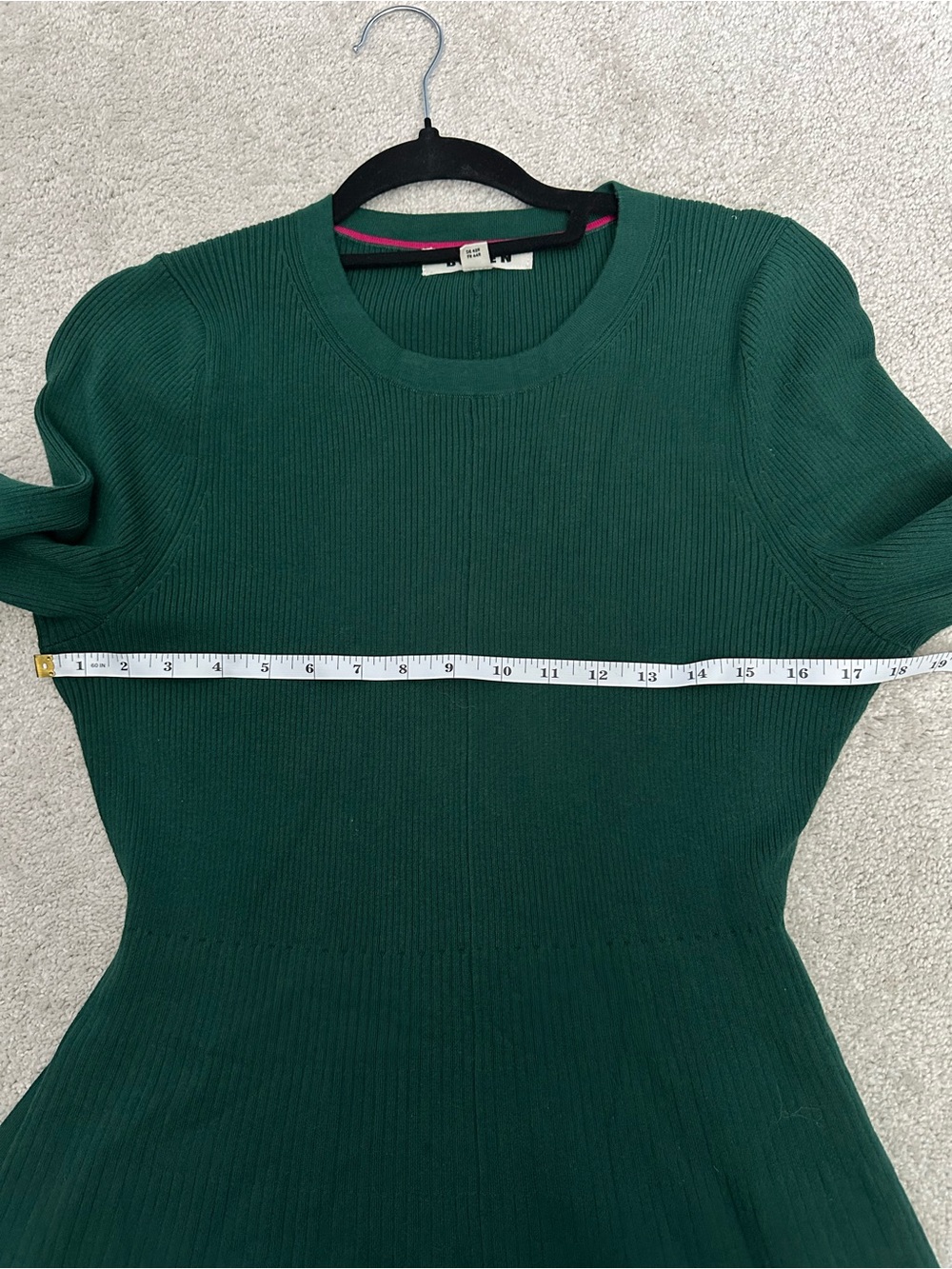 Boden Emerald Green Long Sleeve Midi Dress with Waist Tie - Picture 6 of 7